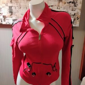 Women's Red Zip-Up Jacket